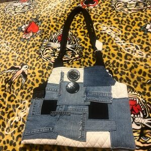 Patchwork Denim Shoulder Bag